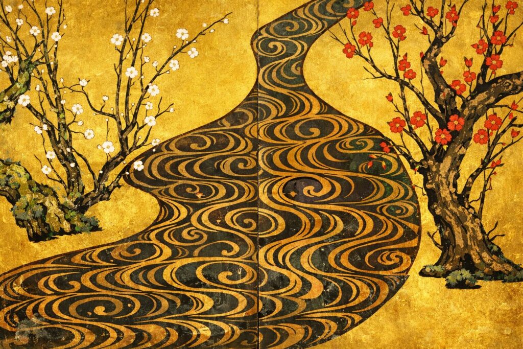 紅白梅図屏風　日本史トリビア